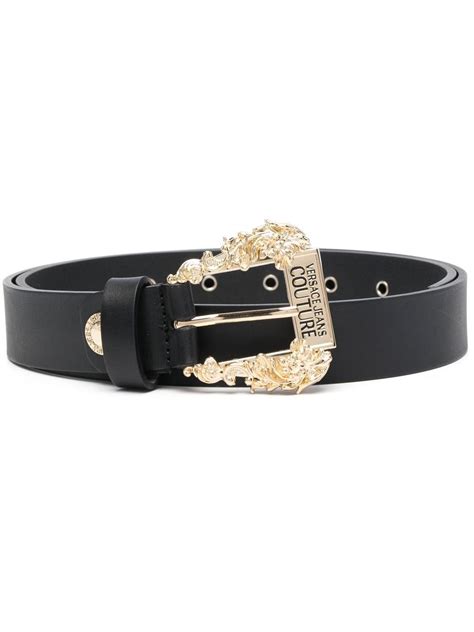 White Chain Couture Baroque Buckle Belt by Versace Jeans